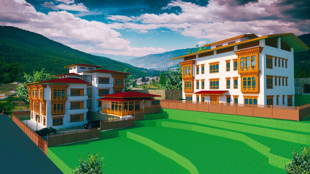 Architectural Design of The New Administration Block and Residential Facilities for Bhutan Health Trust Fund.